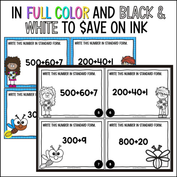 end of year place value within 1000 task cards summer activities