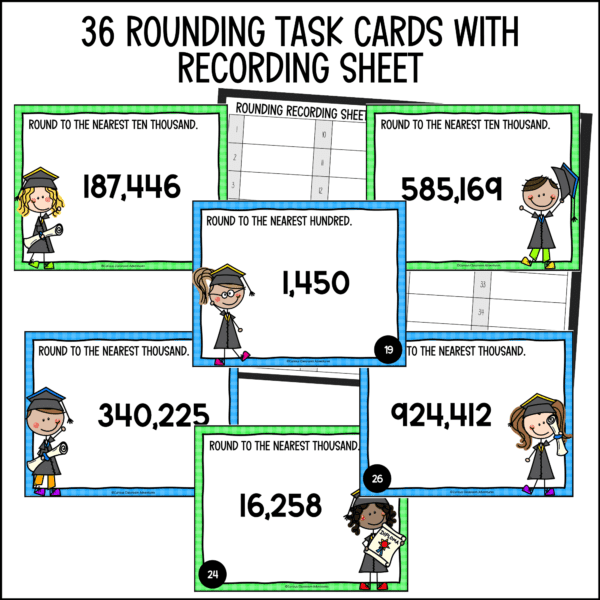 end of year rounding task cards for summer