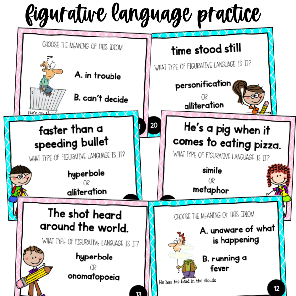 activities for teaching figurative language upper elementary