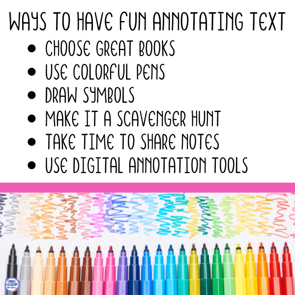 annotating in books for upper elementary