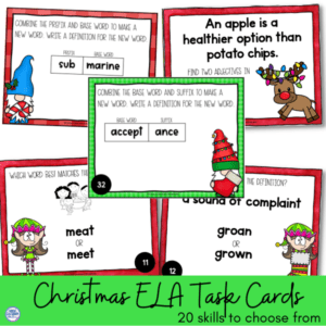 upper elementary holiday christmas activities for early finishers