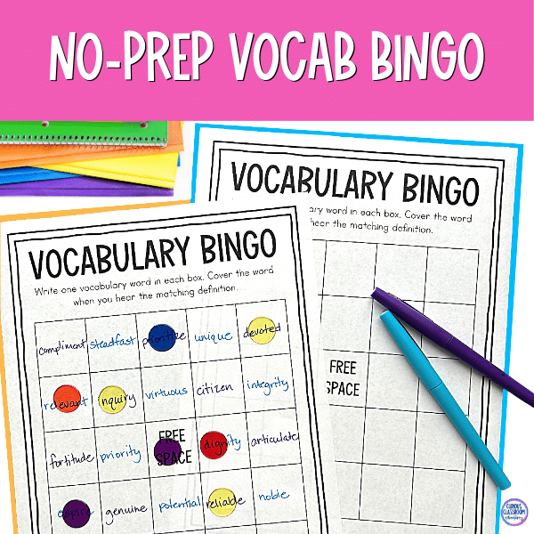 vocabulary practice for upper elementary