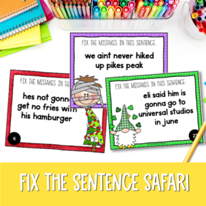 fix the sentence grammar savvy activities