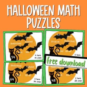 halloween early finisher math puzzle