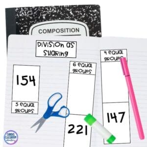 long division models representing division interactive notebook