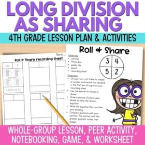 long division models representing division lesson plans