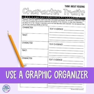 teaching character traits and analysis upper elementary graphic organizer worksheet