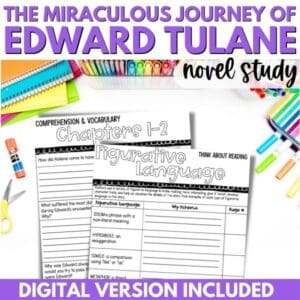 teaching character traits and analysis upper elementary novel study edward tulane