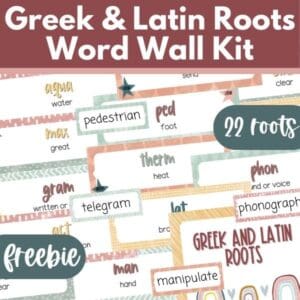 fresh start for second semester greek and latin roots word wall