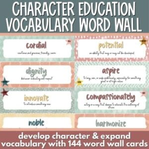 character SEL word wall