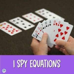 math games with playing cards I spy equations