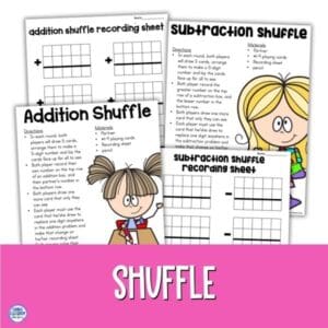 math games with playing cards shuffle addition and subtraction