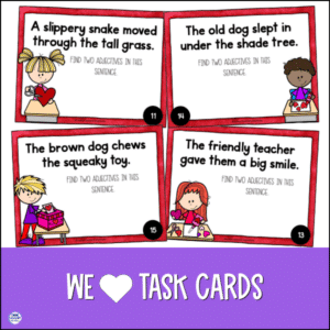 descriptive adjective task cards