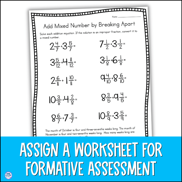 adding mixed numbers by breaking apart 4th grade lesson