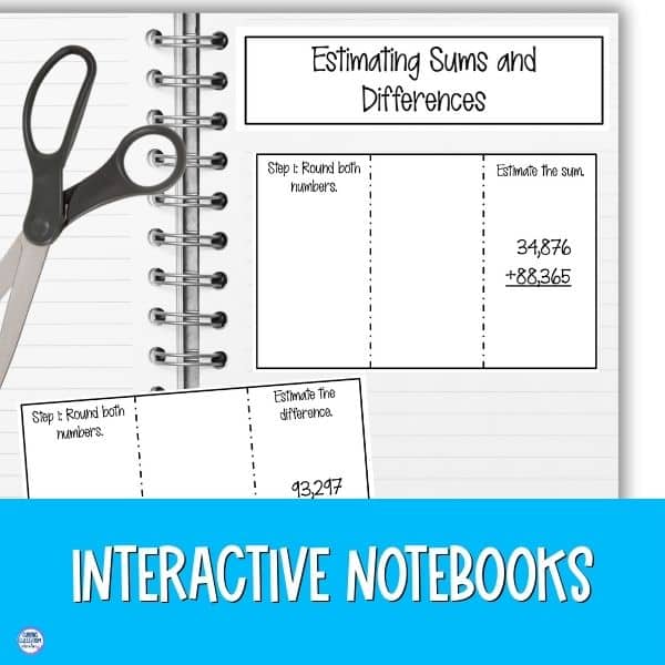estimating sums and differences interactive notebook