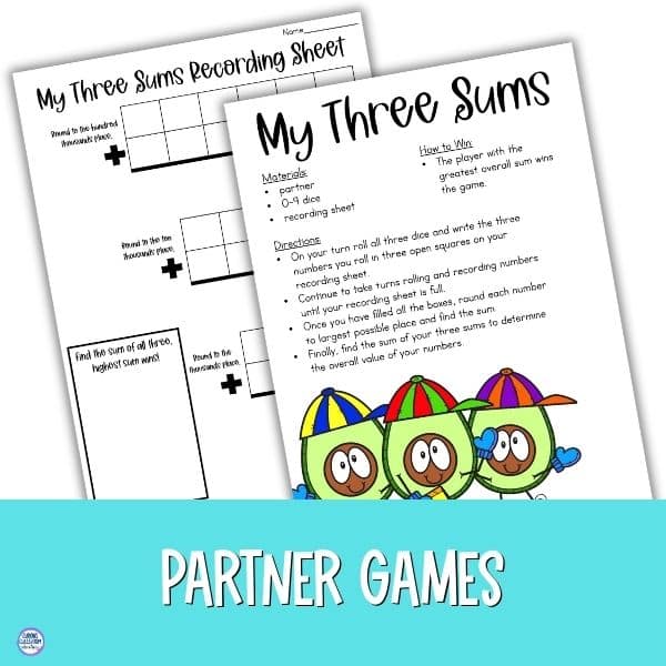 estimating sums and differences dice game