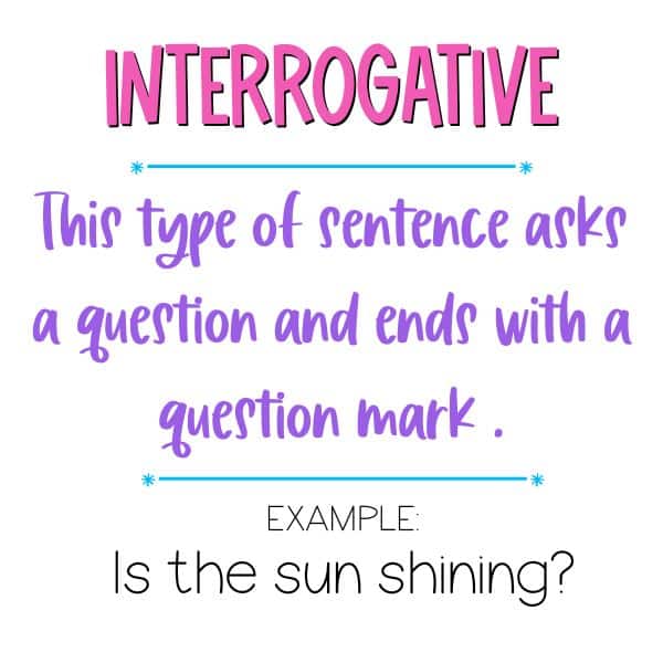 4 types of sentences interrogative question