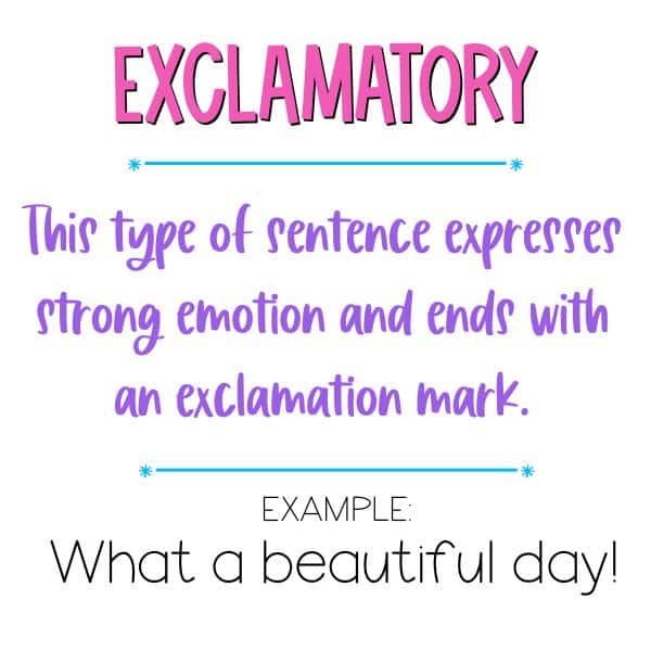 4 types of sentences exclamation exclamatory