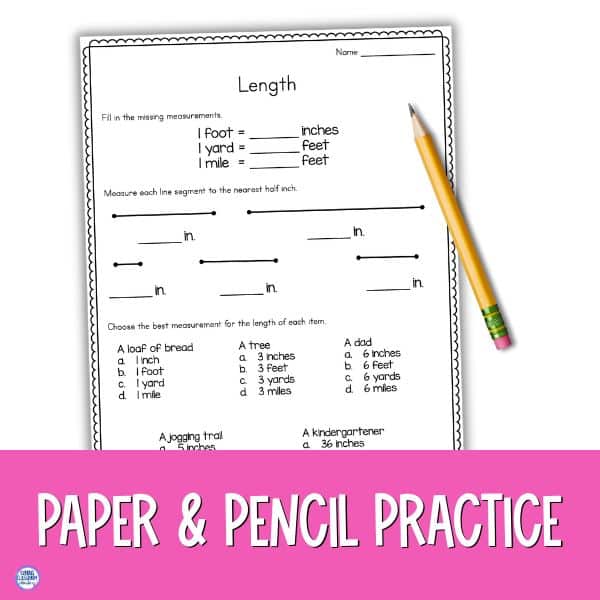 standard units of measurement for length worksheet