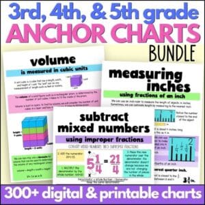 upper elementary math anchor chart bundle complete 3rd 4th 5th grades