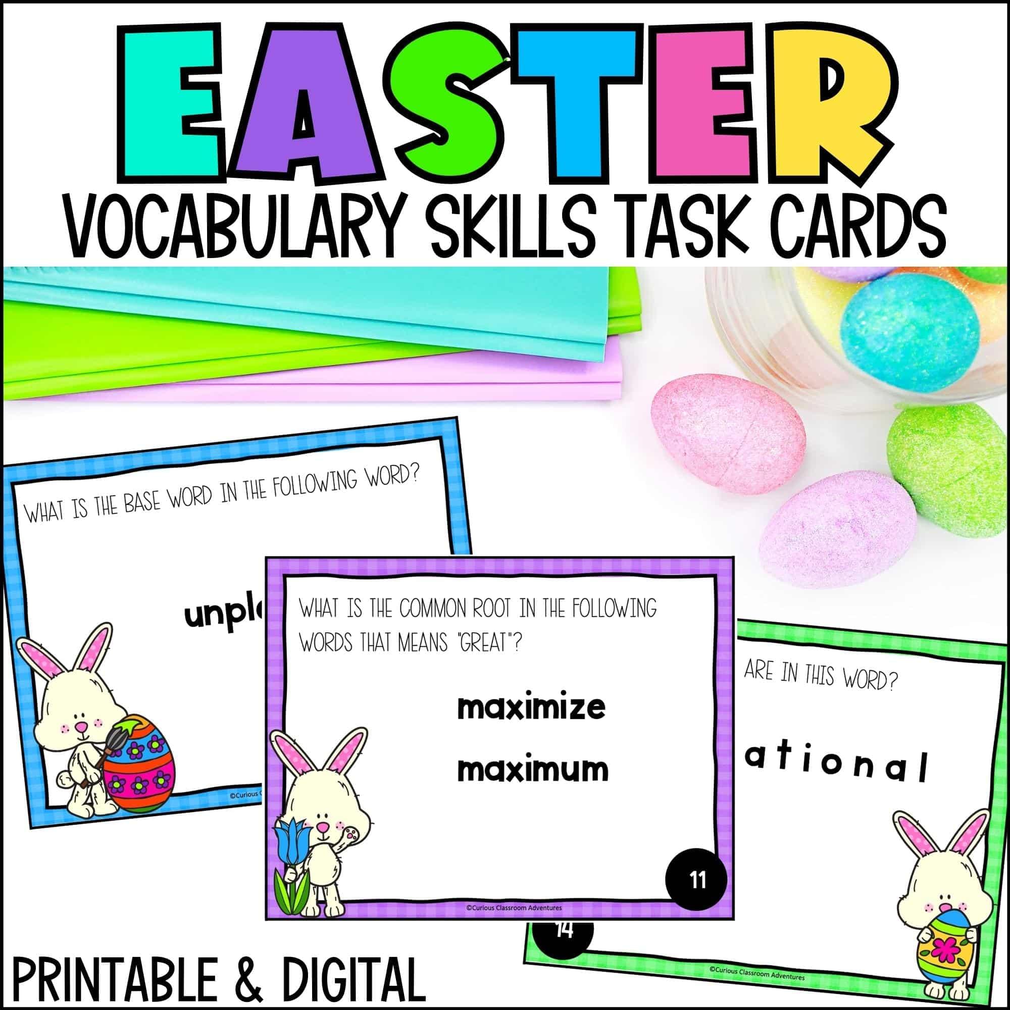 Easter vocabulary Skills task cards
