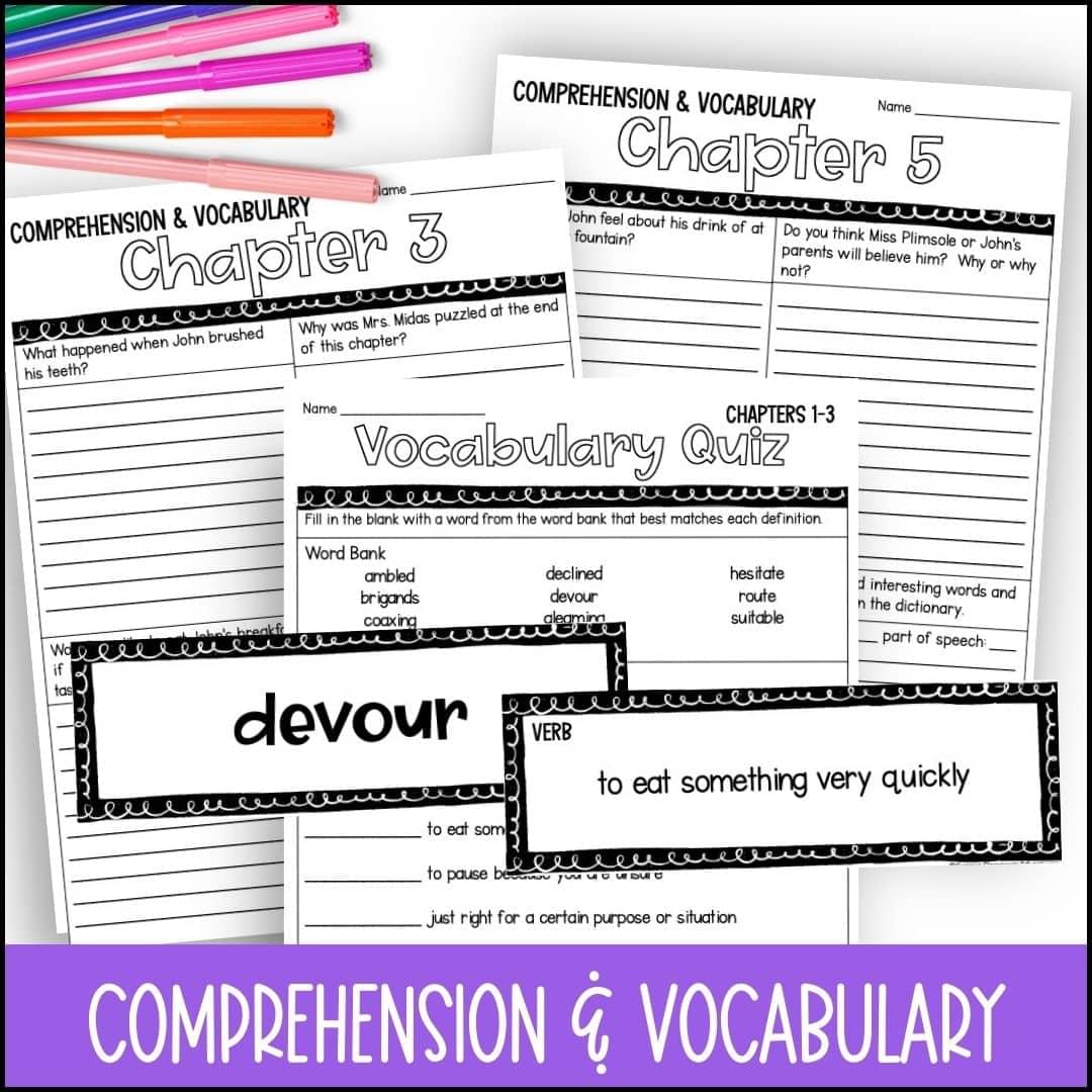 the chocolate touch comprehension and vocabulary