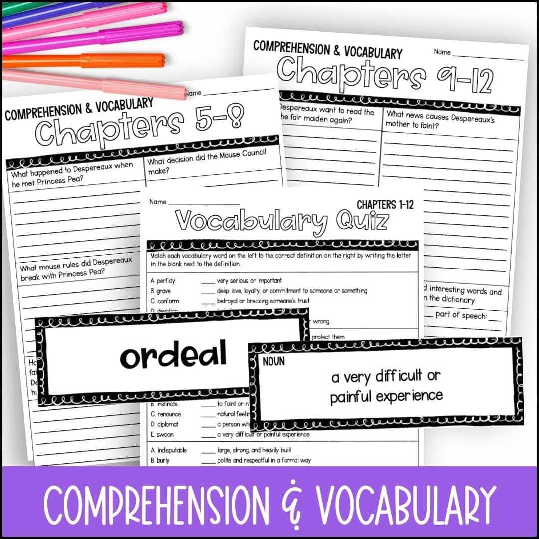 the tale of despereaux comprehension questions and vocabulary