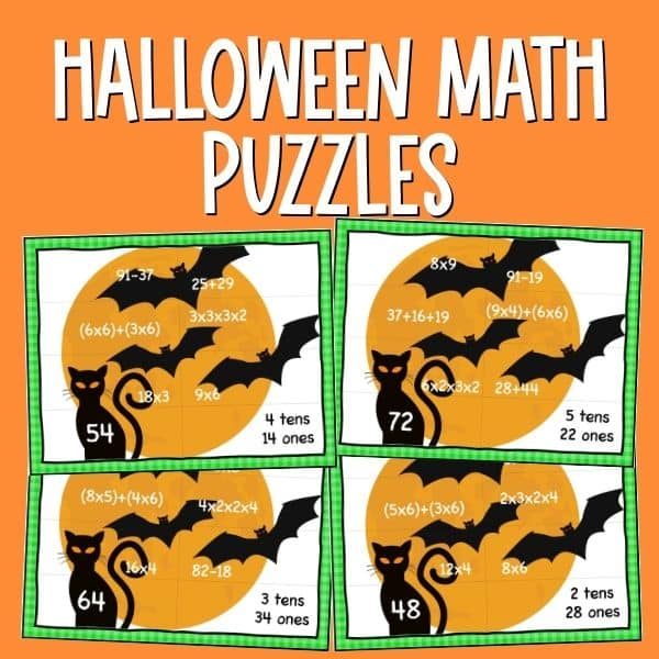 free halloween math puzzles