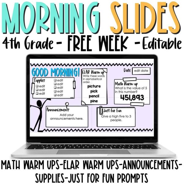 FREEBIE 4th Grade Morning Slides