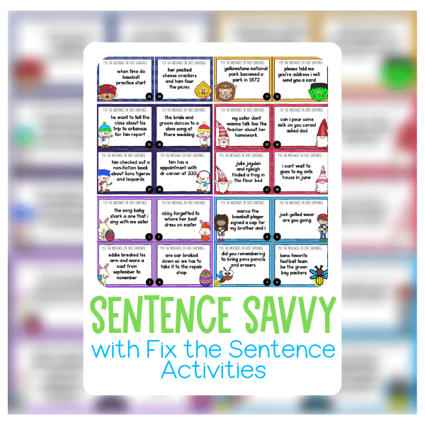 fix the sentence grammar savvy activities