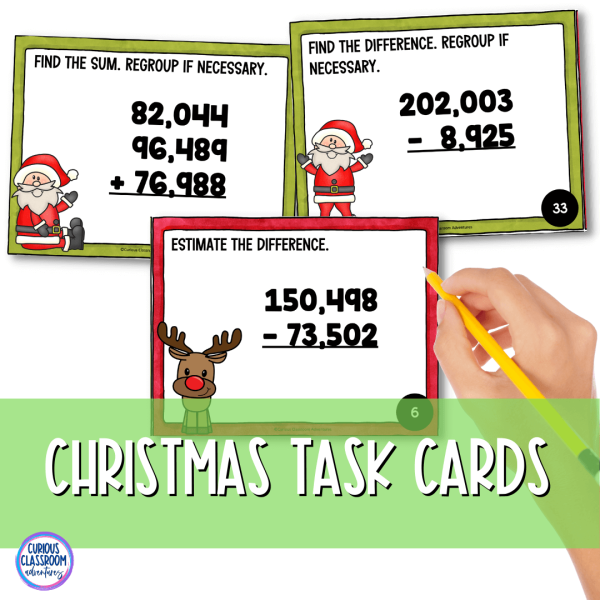 christmas themed task cards